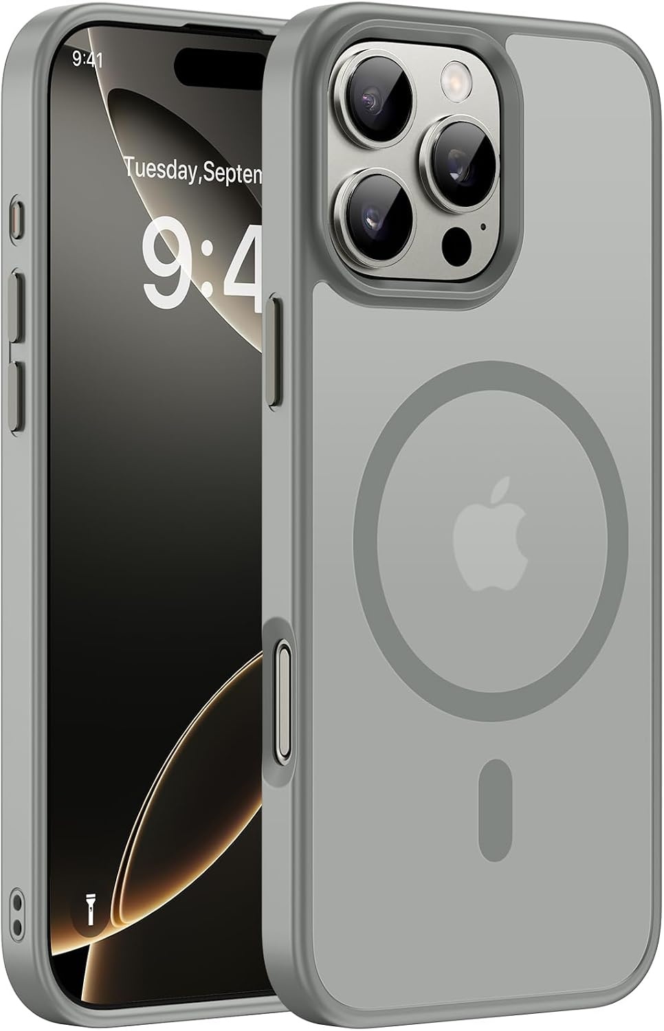 image:imageMiracase for iPhone 16 Pro Matte Series Case Magnetic OrangeGray