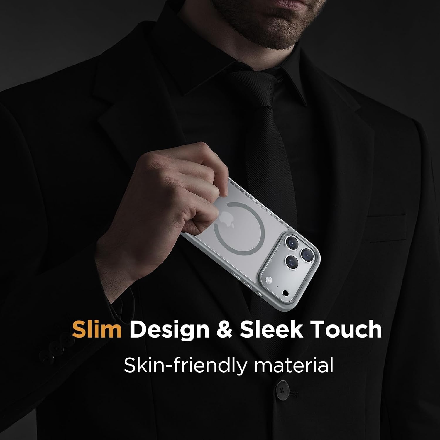 image:imageMiracase for iPhone 16 Pro Matte Series Case Magnetic OrangeGray
