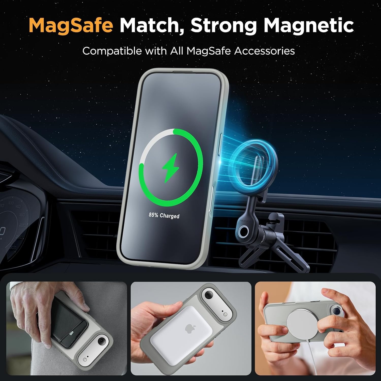 image:imageMiracase for iPhone 16 Pro Matte Series Case Magnetic OrangeGray