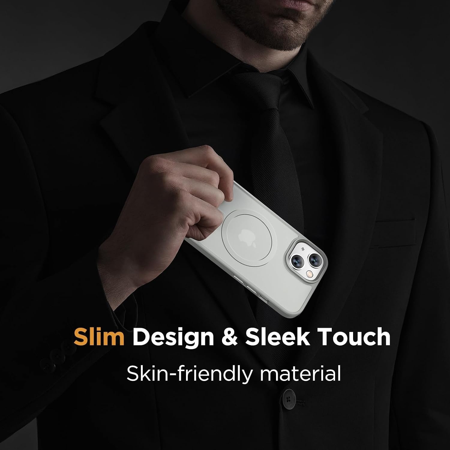 image:imageMiracase for iPhone 16 Pro Matte Series Case Magnetic OrangeGray