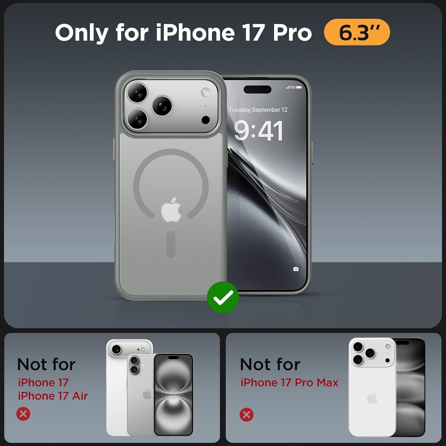 image:imageMiracase for iPhone 16 Pro Matte Series Case Magnetic OrangeGray
