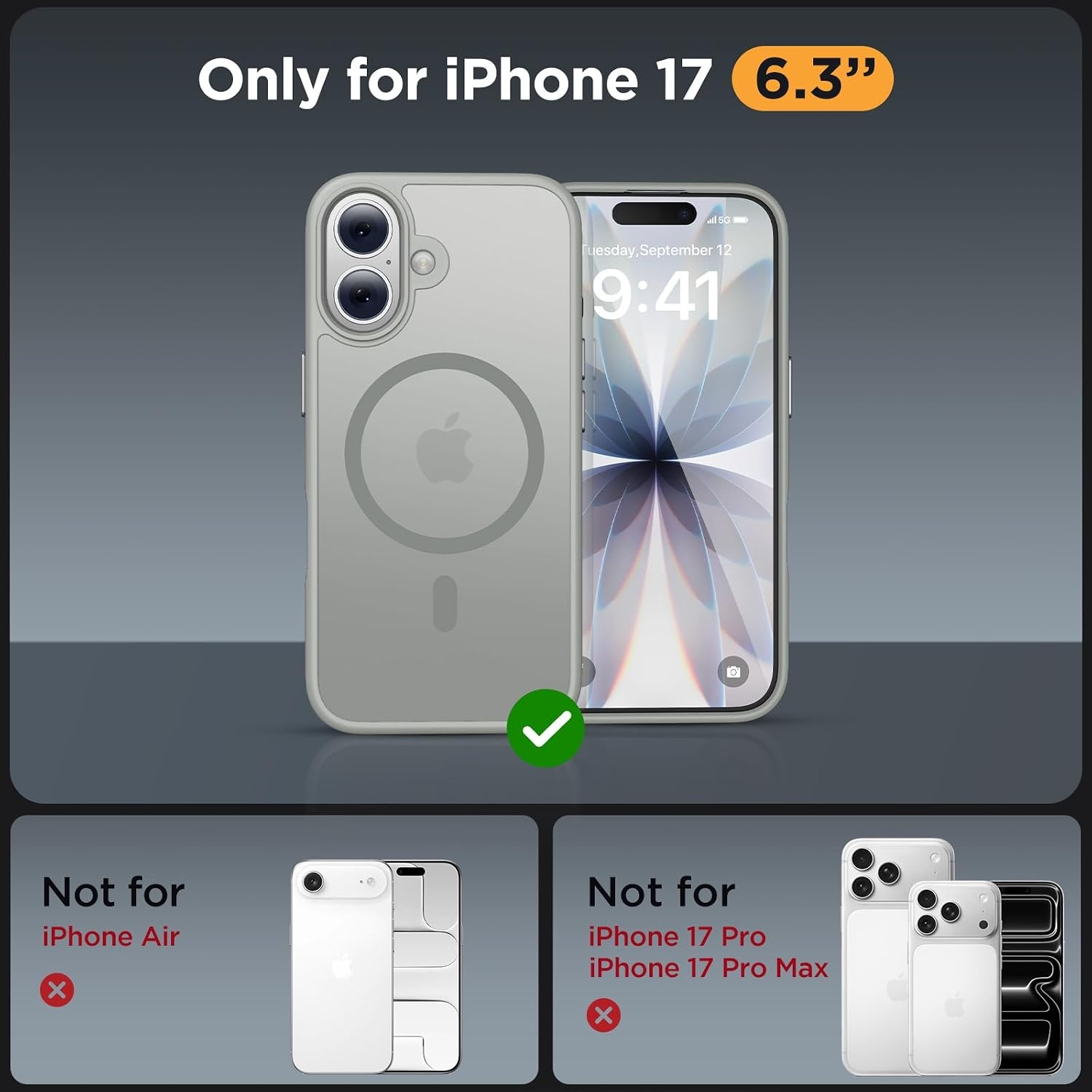 image:imageMiracase for iPhone 16 Pro Matte Series Case Magnetic OrangeGray