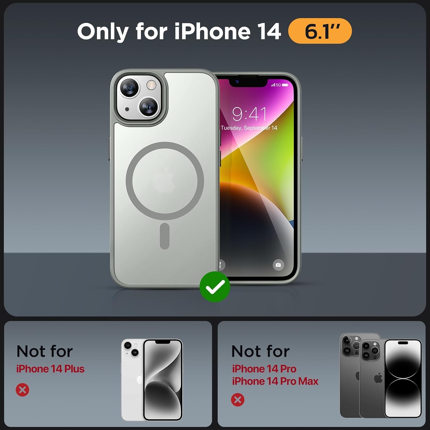 image:imageMiracase for iPhone 16 Pro Matte Series Case Magnetic OrangeGray