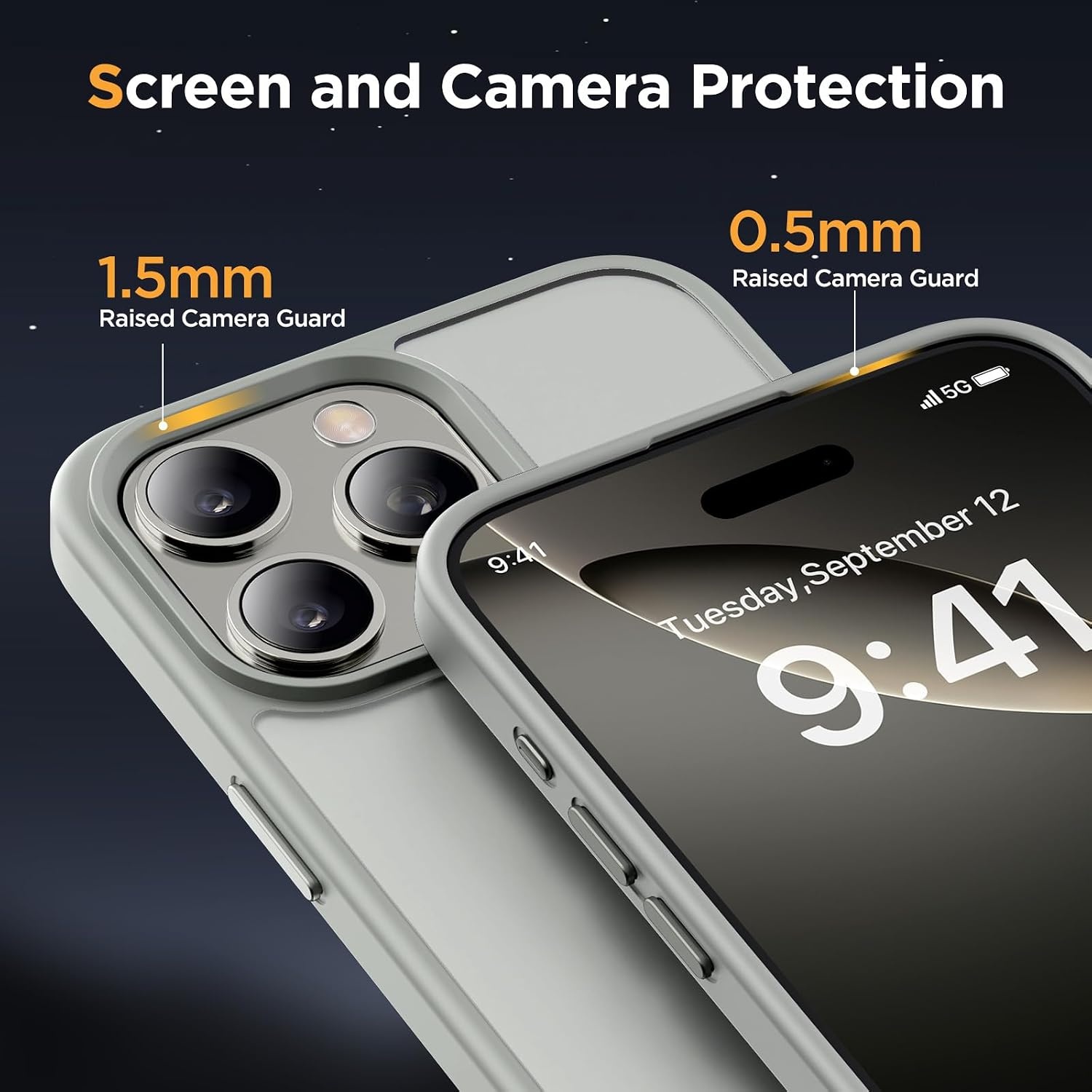 image:imageMiracase for iPhone 16 Pro Matte Series Case Magnetic OrangeGray