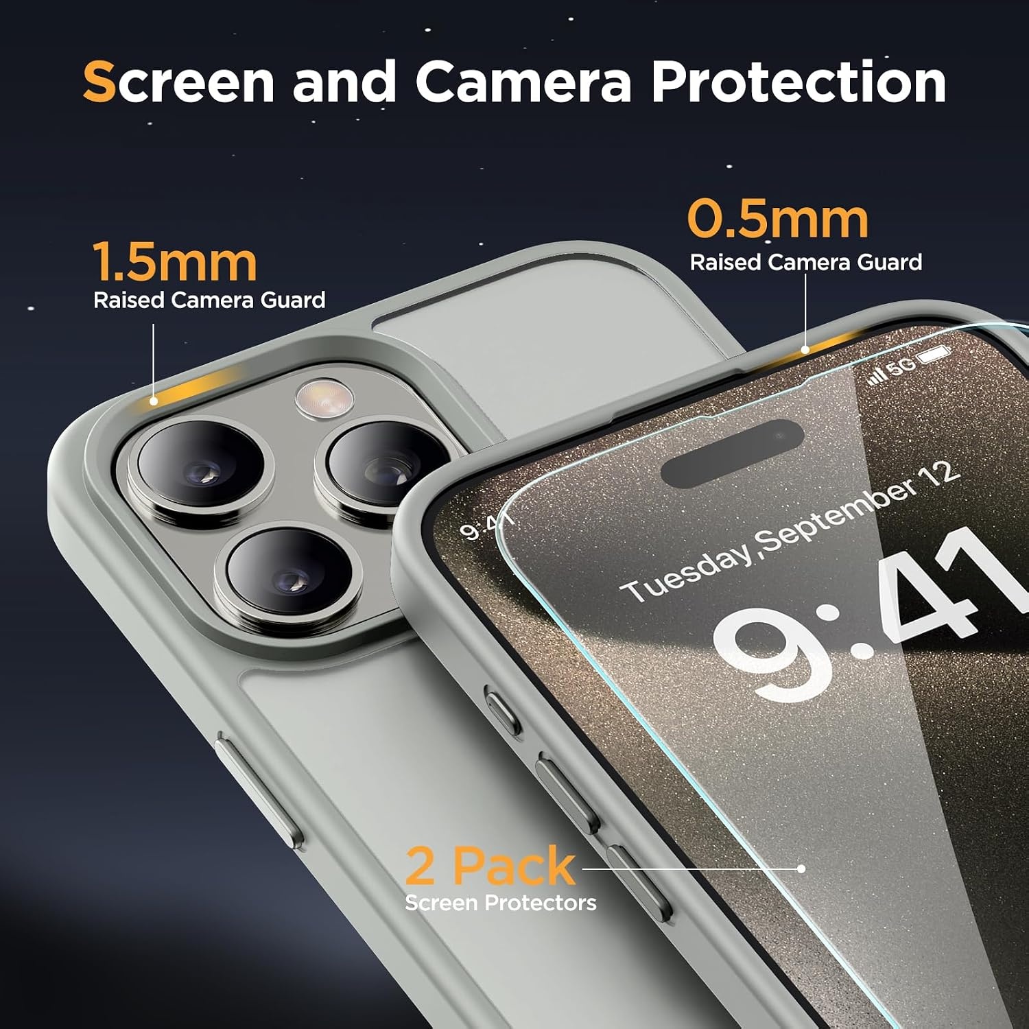 image:imageMiracase for iPhone 16 Pro Matte Series Case Magnetic OrangeGray