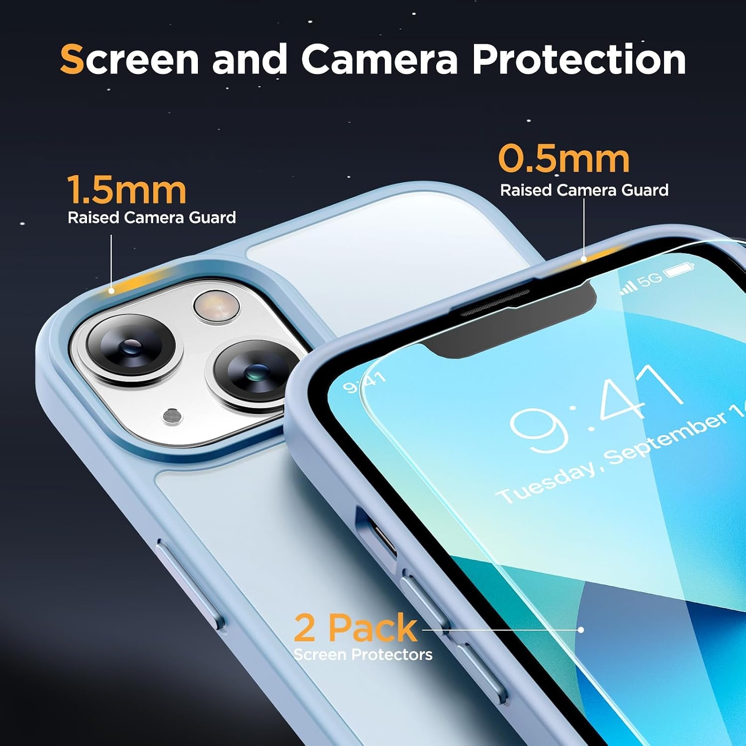 image:imageMiracase for iPhone 16 Pro Matte Series Case Magnetic OrangeLight Blue