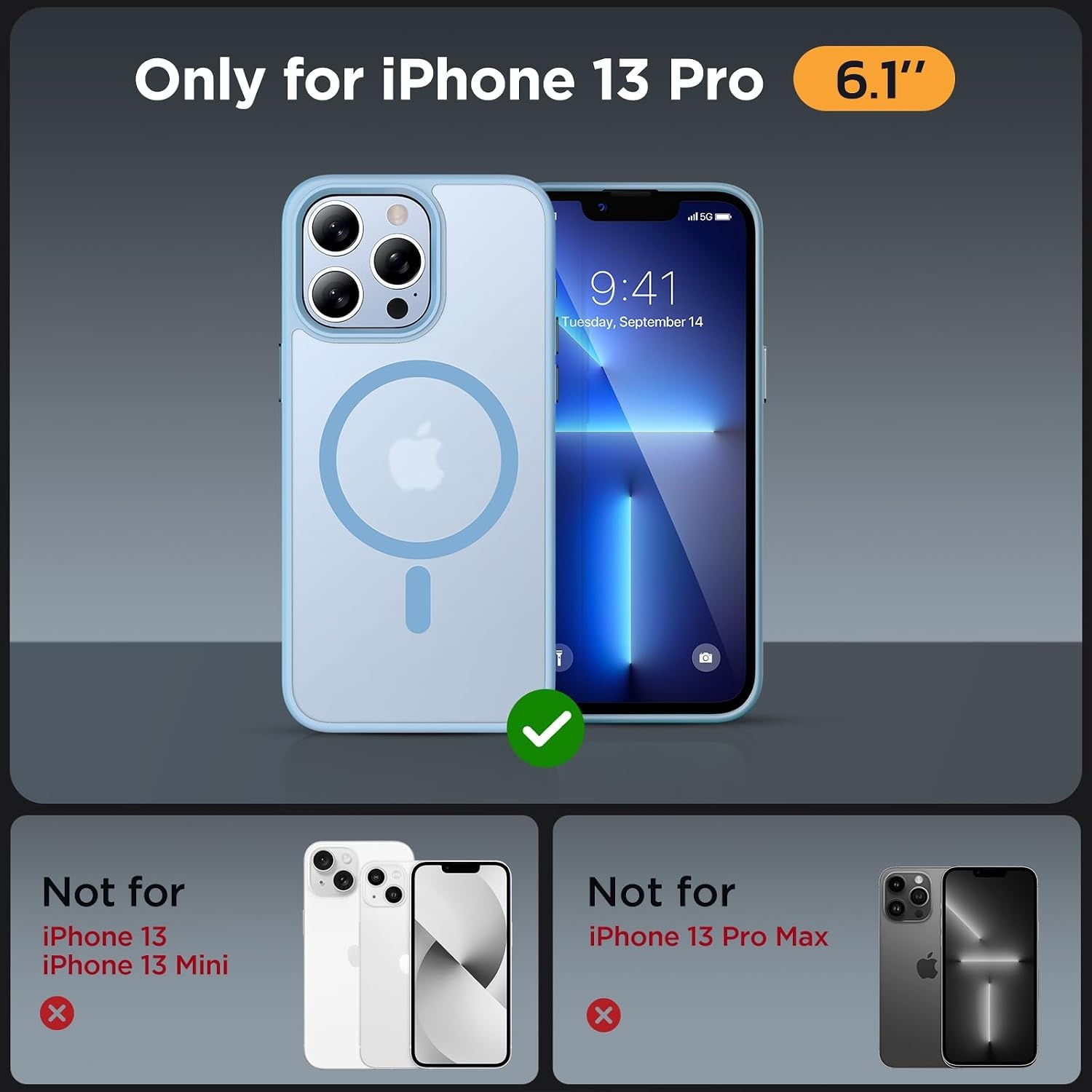 image:imageMiracase for iPhone 16 Pro Matte Series Case Magnetic OrangeLight Blue