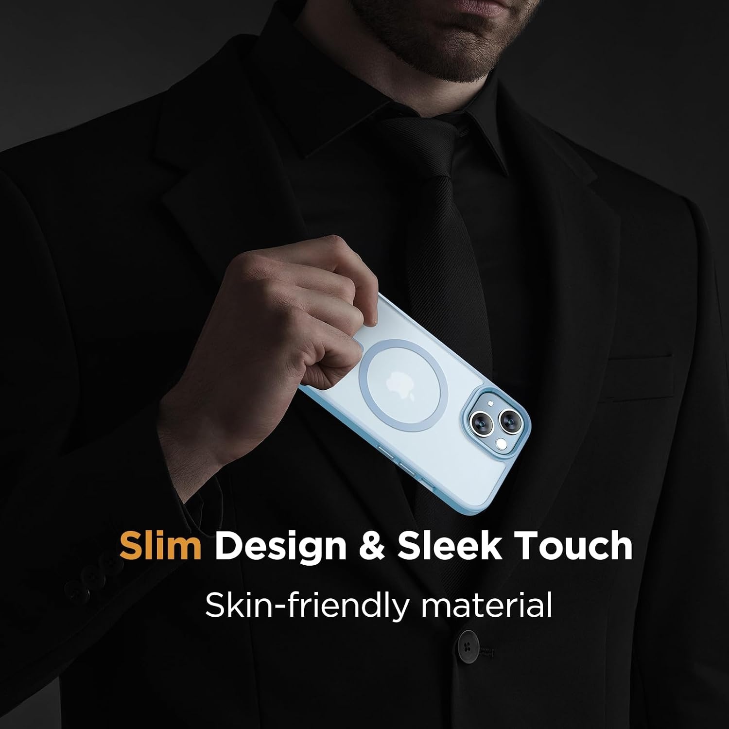 image:imageMiracase for iPhone 16 Pro Matte Series Case Magnetic OrangeLight Blue