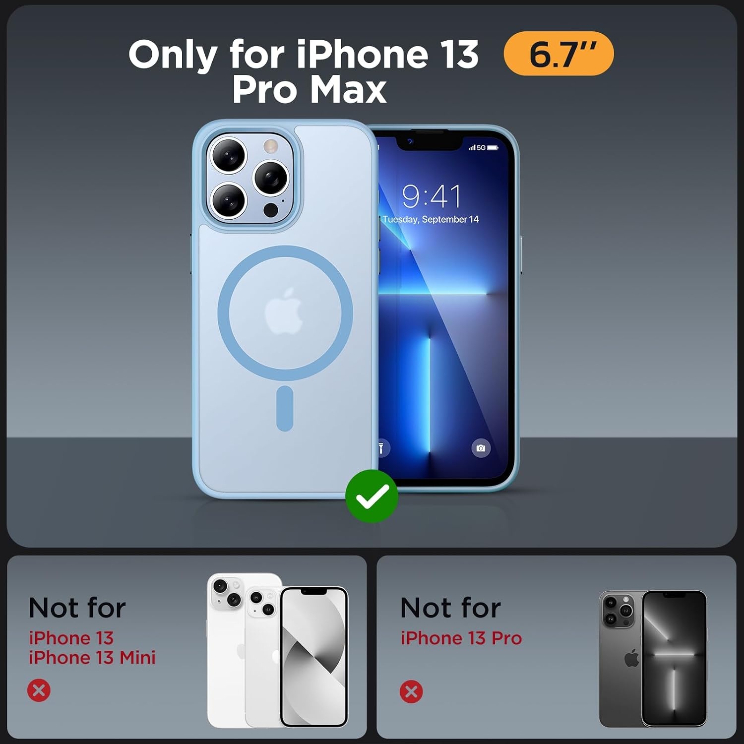 image:imageMiracase for iPhone 16 Pro Matte Series Case Magnetic OrangeLight Blue