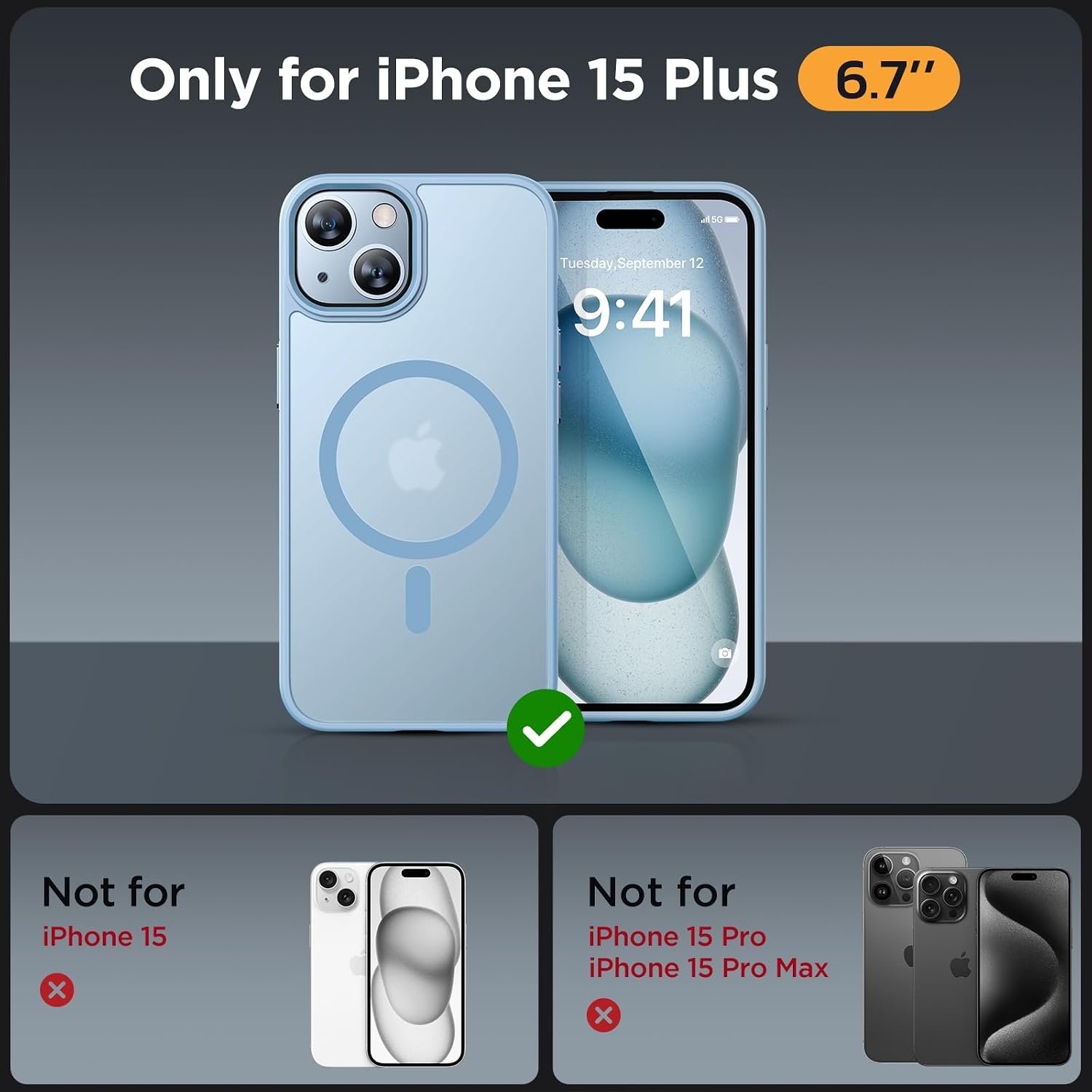 image:imageMiracase for iPhone 16 Pro Matte Series Case Magnetic OrangeLight Blue