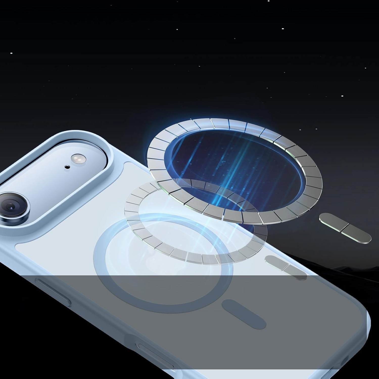 image:imageMiracase for iPhone 16 Pro Matte Series Case Magnetic OrangeLight Blue