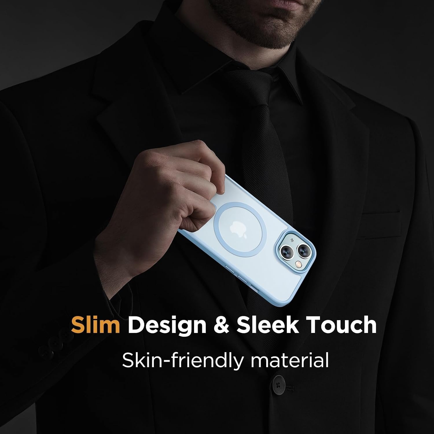 image:imageMiracase for iPhone 16 Pro Matte Series Case Magnetic OrangeLight Blue