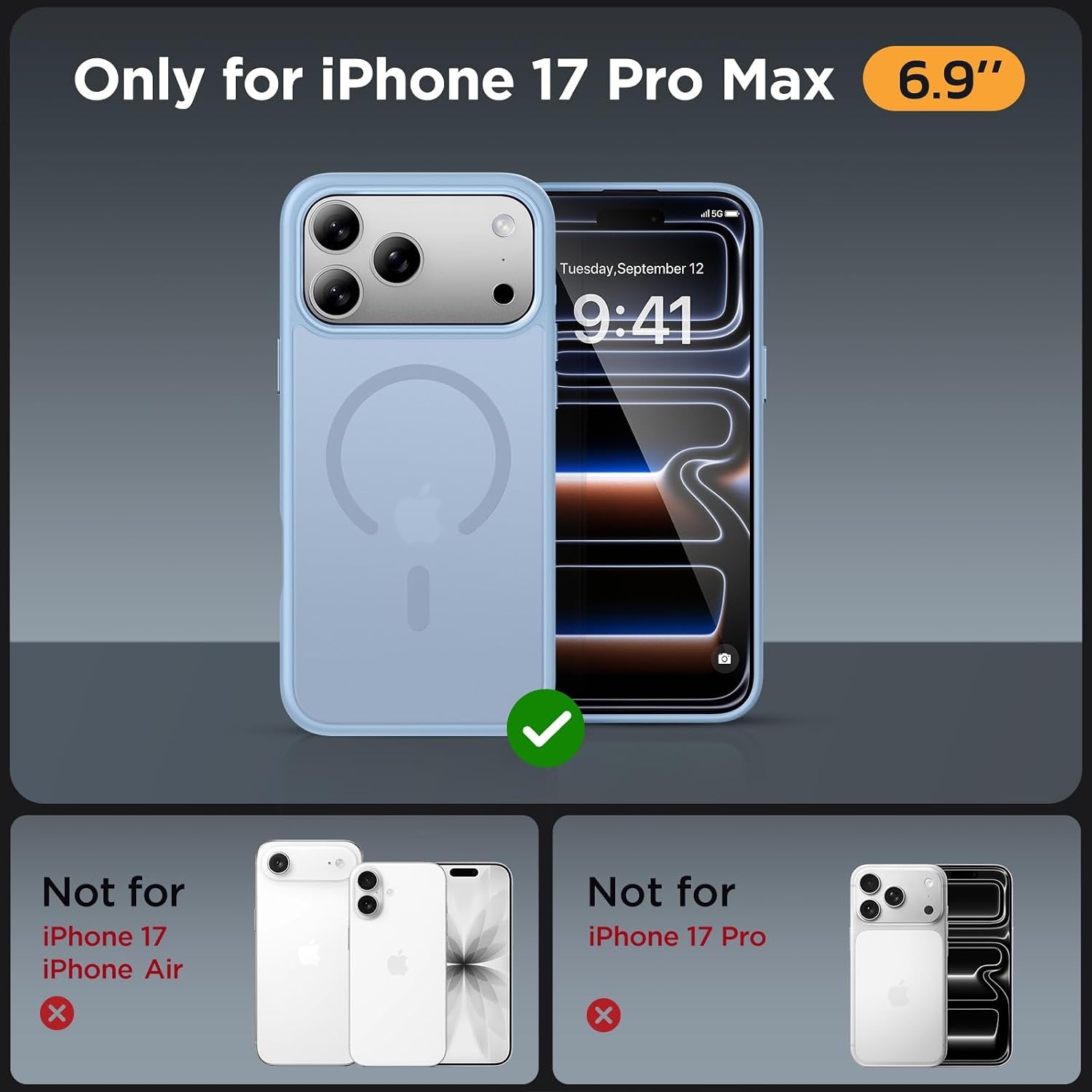 image:imageMiracase for iPhone 16 Pro Matte Series Case Magnetic OrangeLight Blue