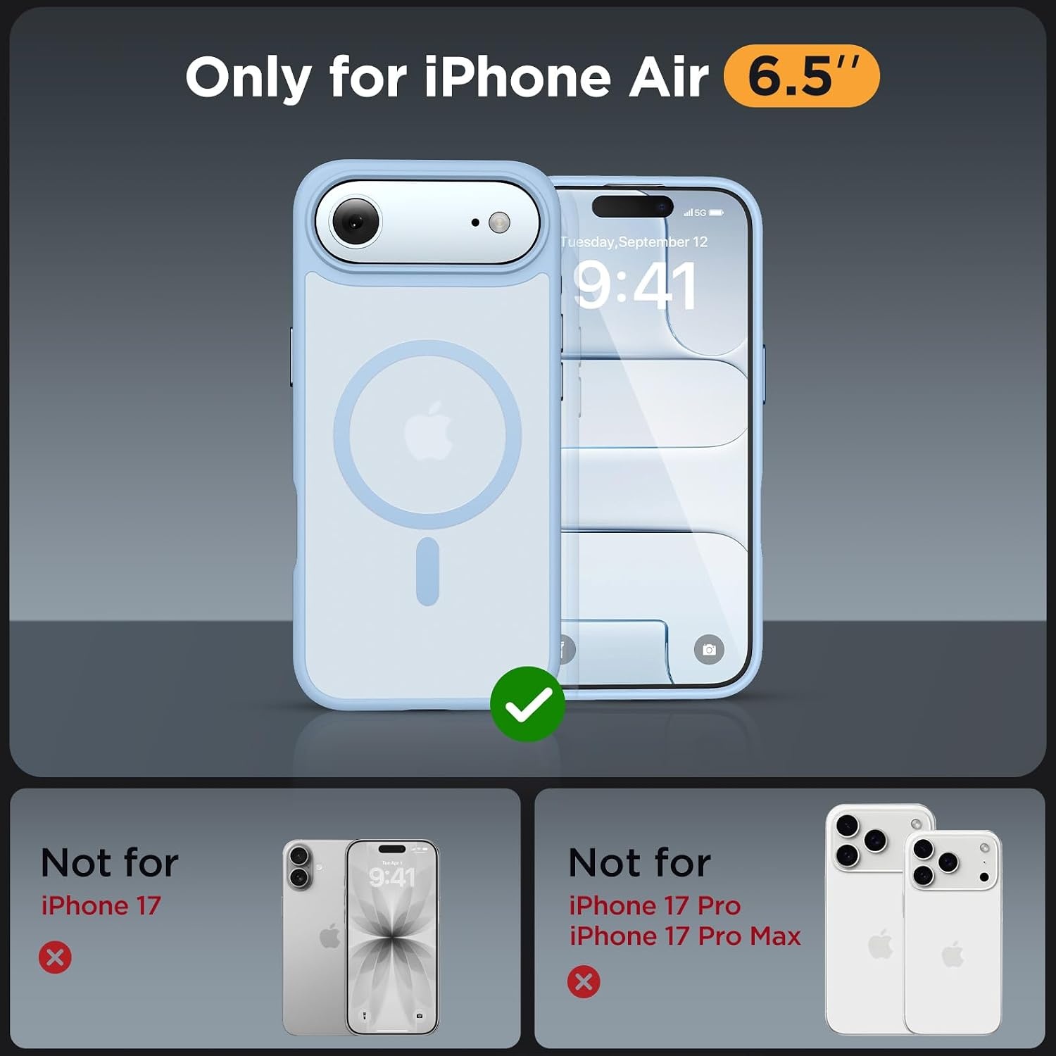 image:imageMiracase for iPhone 16 Pro Matte Series Case Magnetic OrangeLight Blue