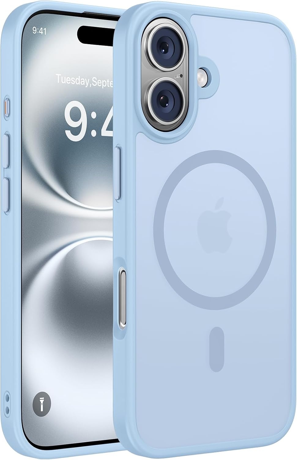 image:imageMiracase for iPhone 16 Pro Matte Series Case Magnetic OrangeLight Blue