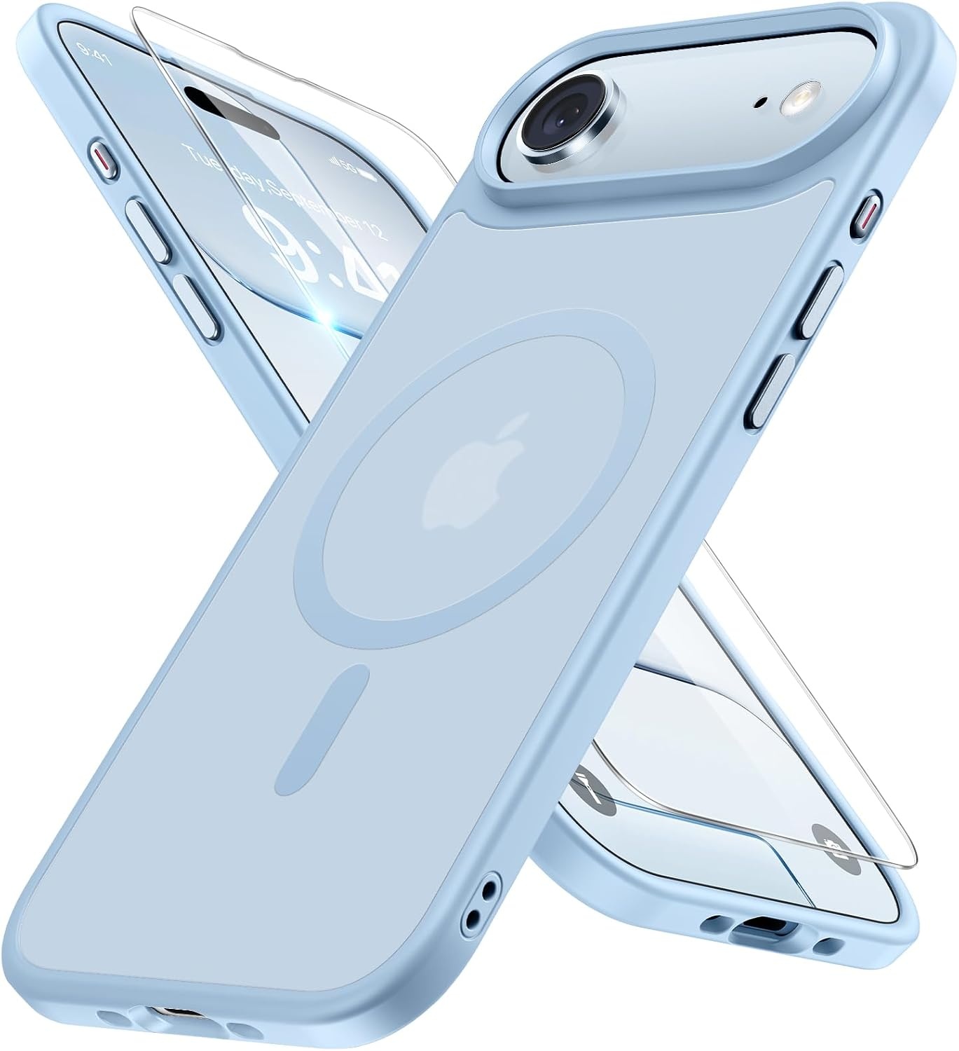 image:imageMiracase for iPhone 16 Pro Matte Series Case Magnetic OrangeLight Blue