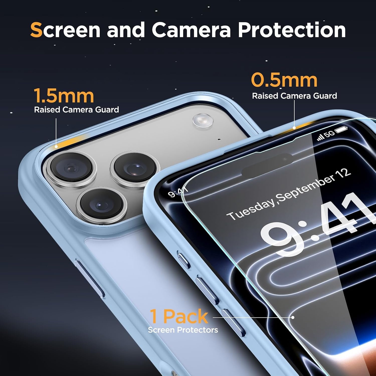 image:imageMiracase for iPhone 16 Pro Matte Series Case Magnetic OrangeLight Blue