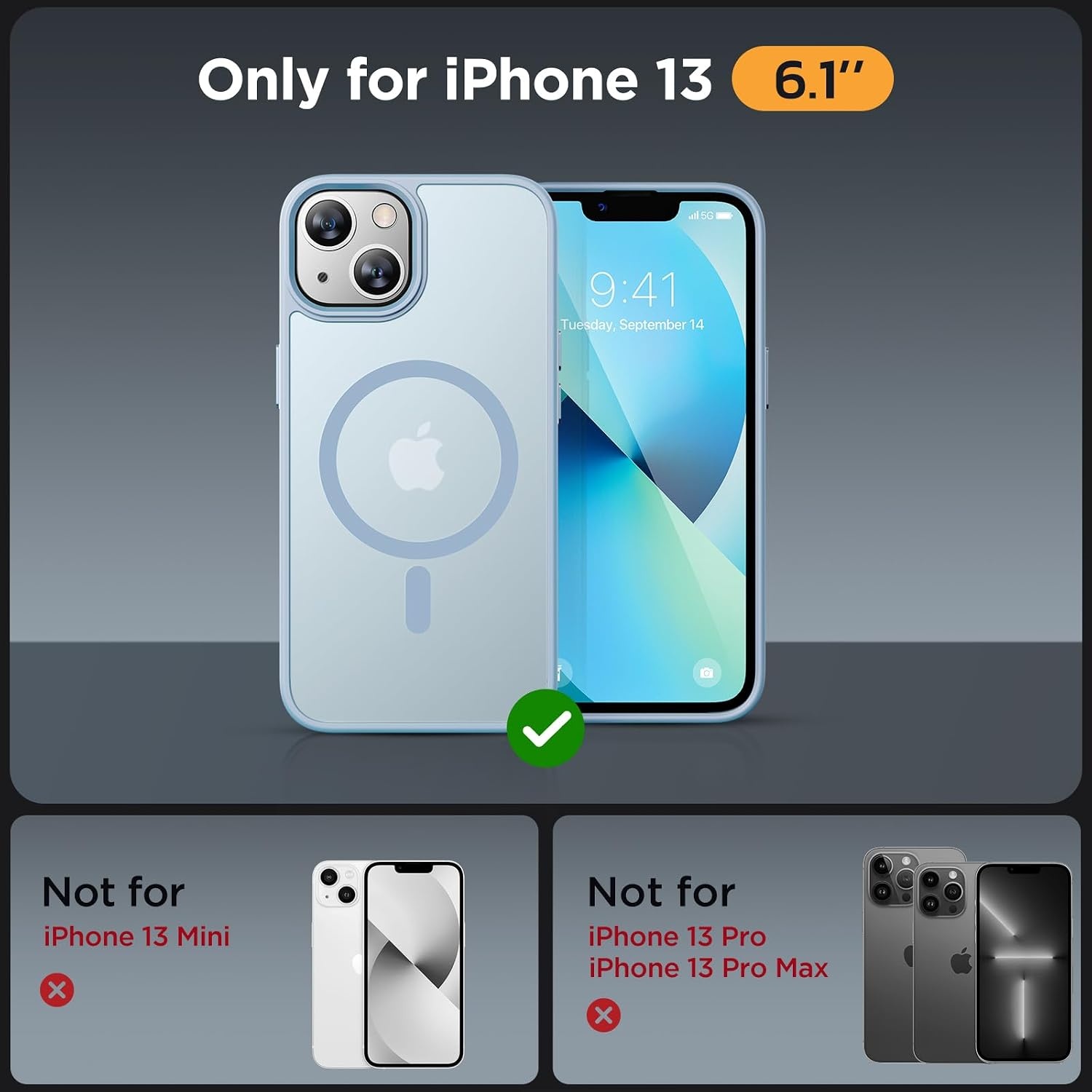 image:imageMiracase for iPhone 16 Pro Matte Series Case Magnetic OrangeLight Blue