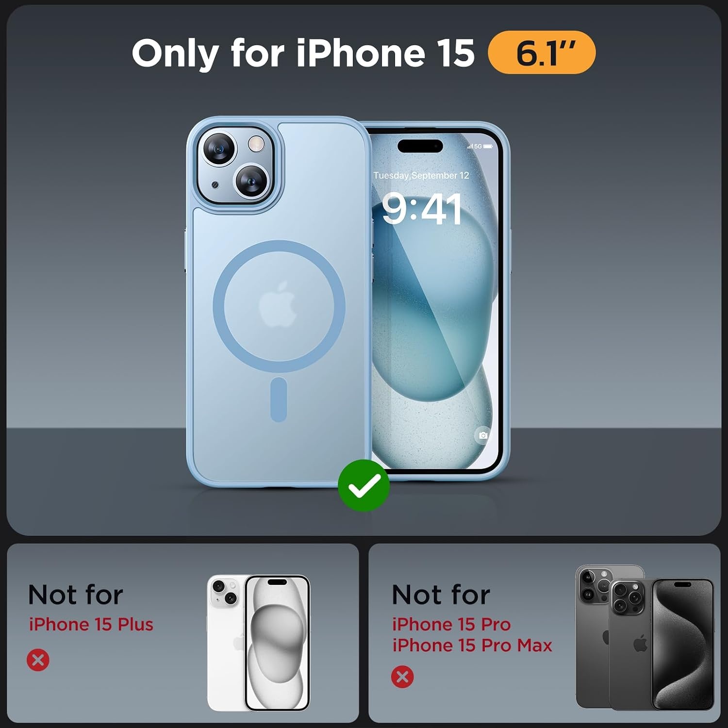 image:imageMiracase for iPhone 16 Pro Matte Series Case Magnetic OrangeLight Blue