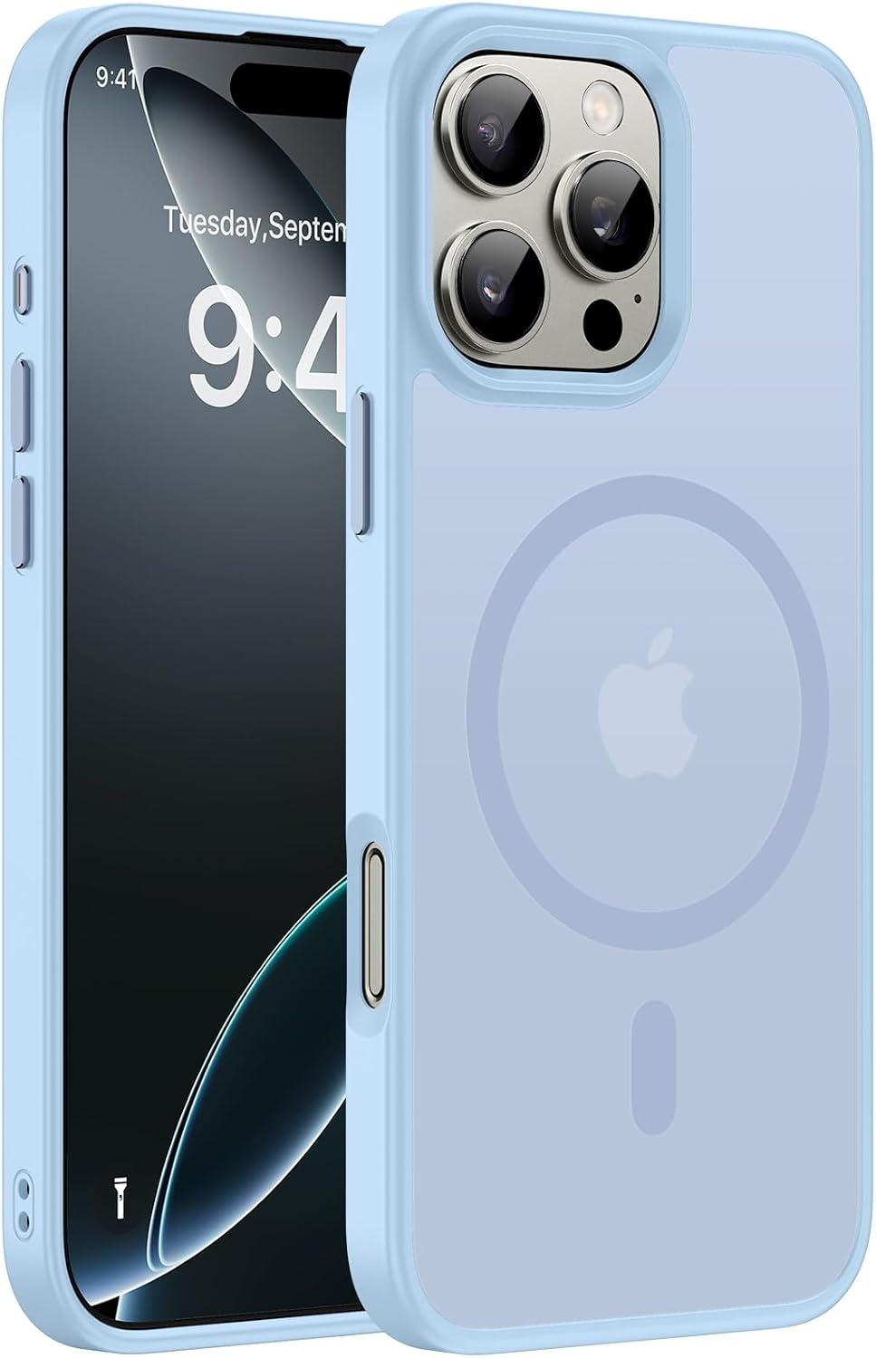 image:imageMiracase for iPhone 16 Pro Matte Series Case Magnetic OrangeLight Blue