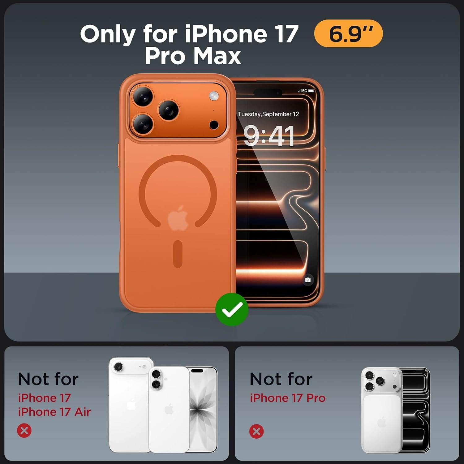 image:imageMiracase for iPhone 16 Pro Matte Series Case Magnetic OrangeOrange