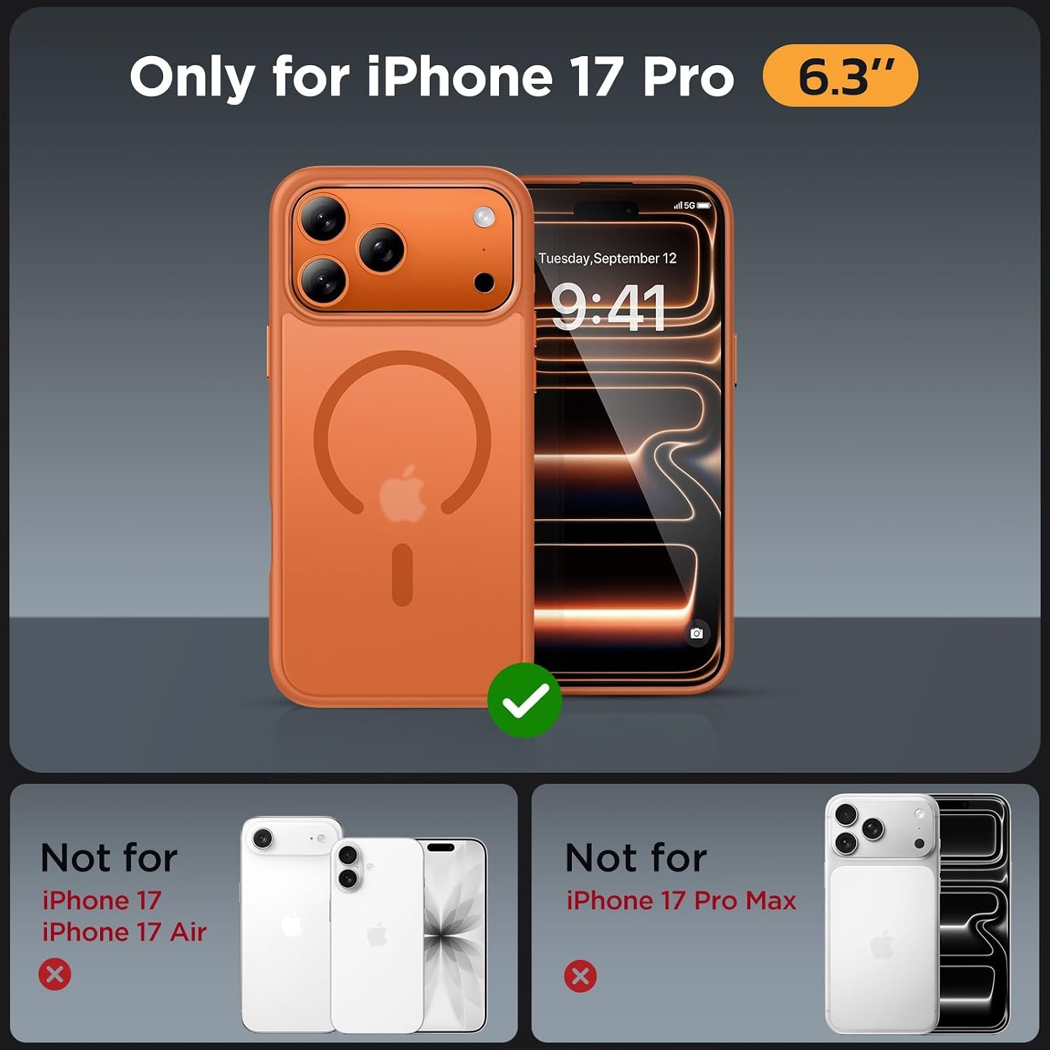image:imageMiracase for iPhone 16 Pro Matte Series Case Magnetic OrangeOrange