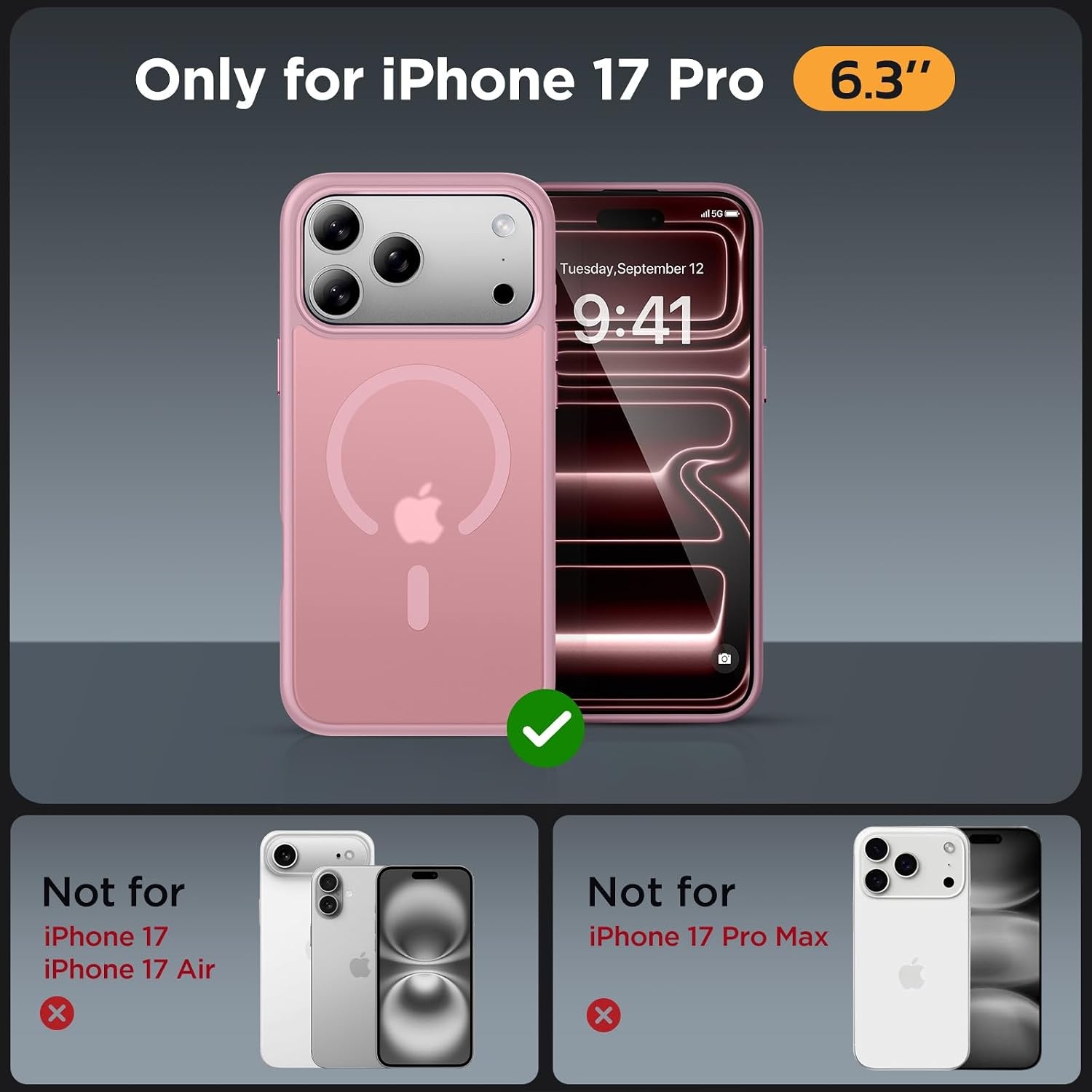 image:imageMiracase for iPhone 16 Pro Matte Series Case Magnetic OrangePink