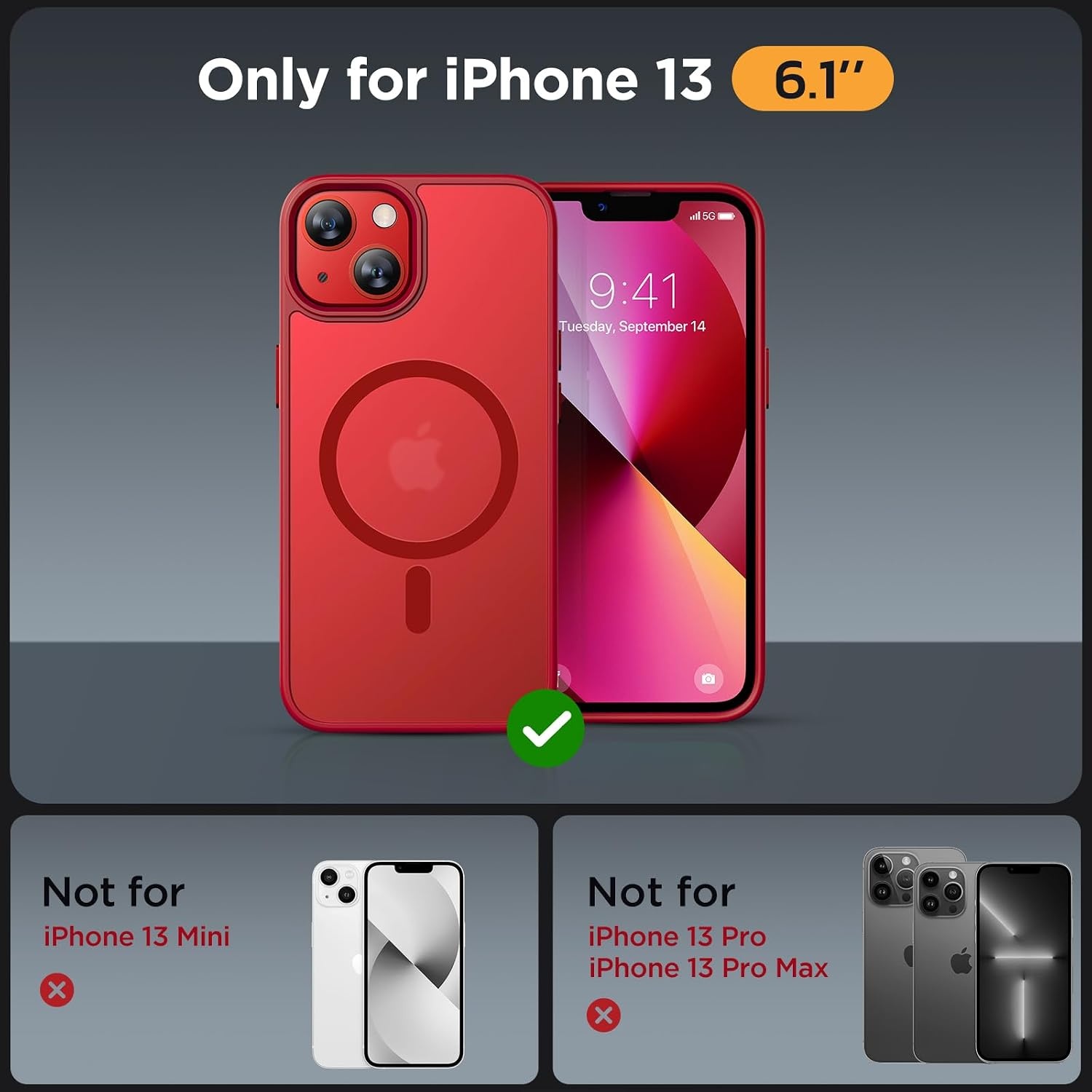 image:imageMiracase for iPhone 16 Pro Matte Series Case Magnetic OrangeRed