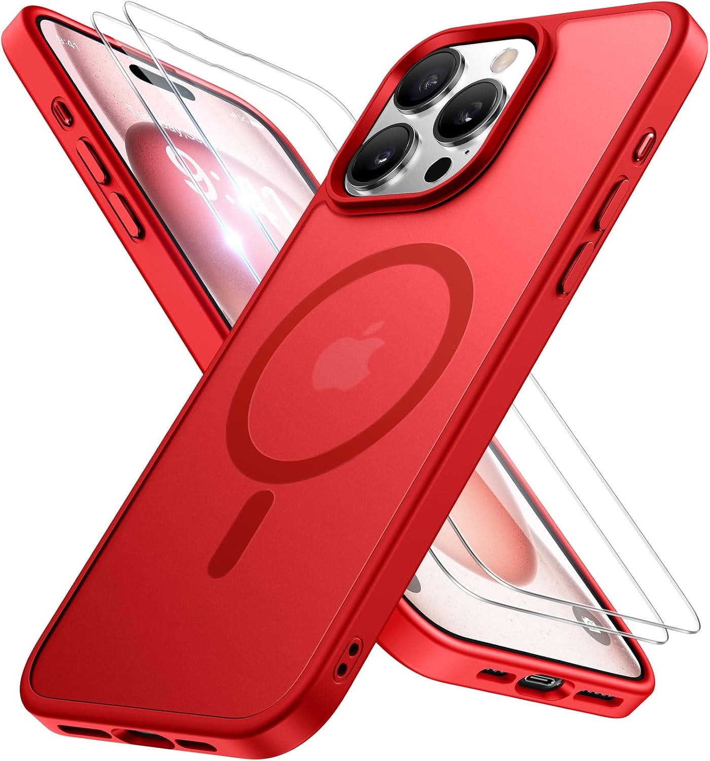 image:imageMiracase for iPhone 16 Pro Matte Series Case Magnetic OrangeRed