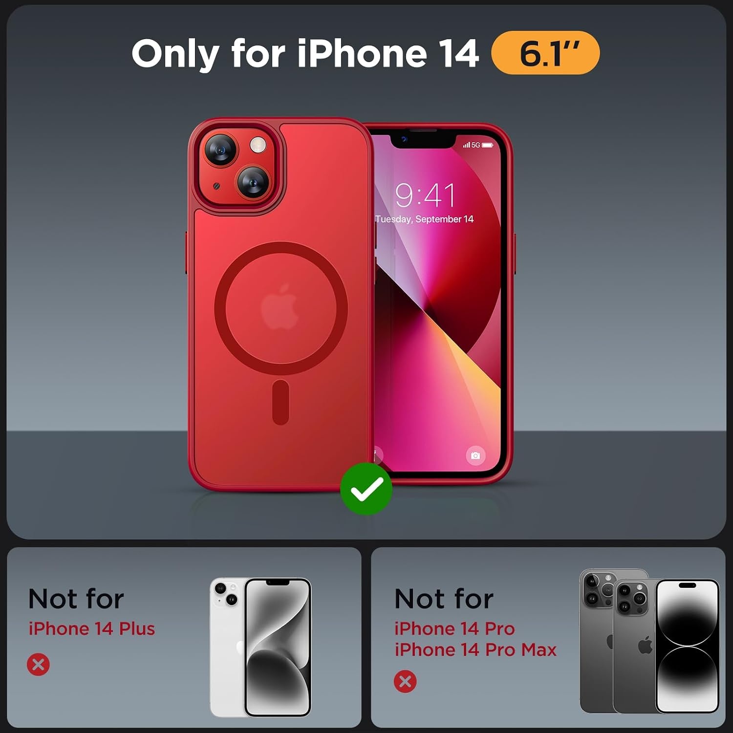 image:imageMiracase for iPhone 16 Pro Matte Series Case Magnetic OrangeRed