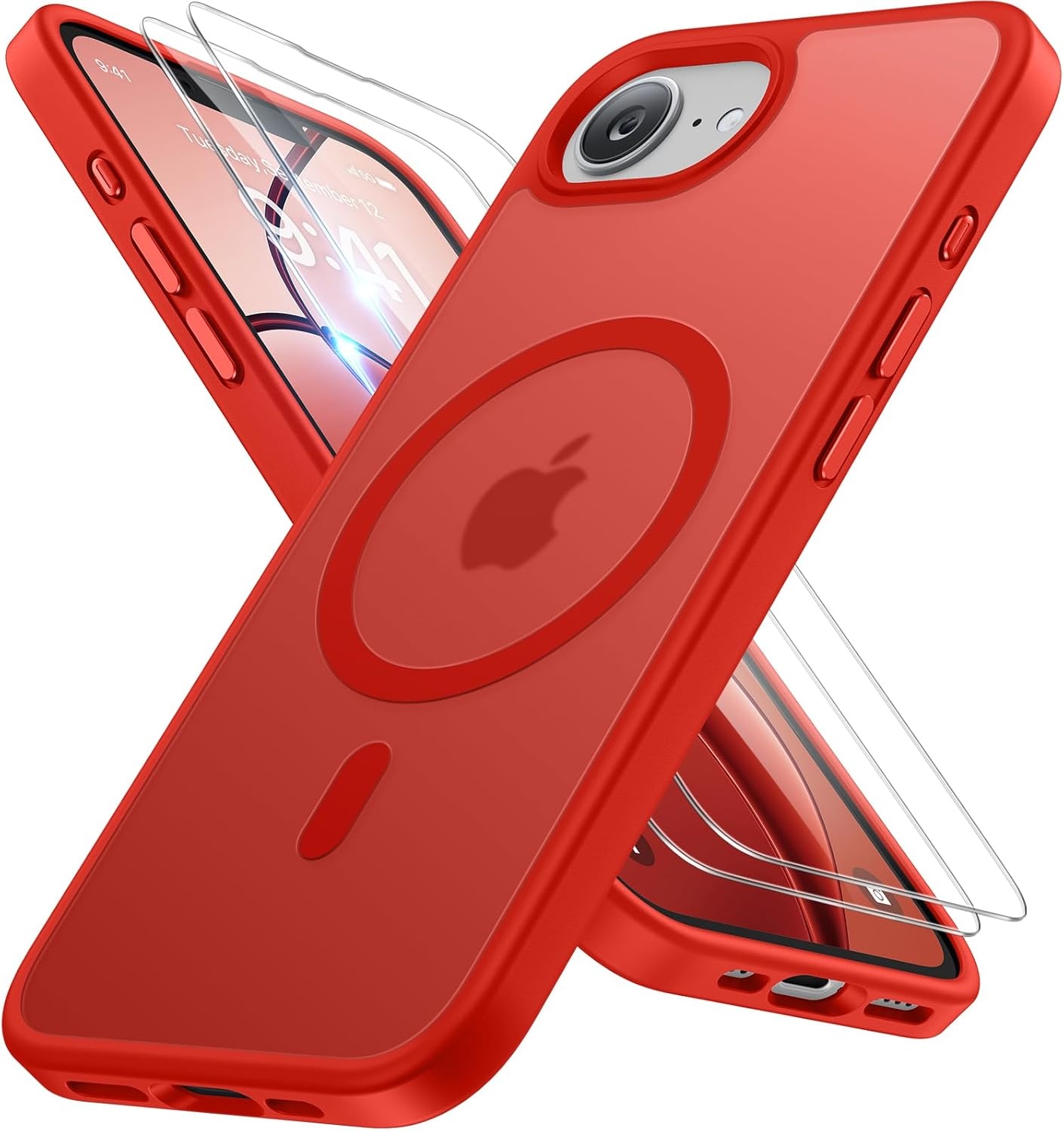 image:imageMiracase for iPhone 16 Pro Matte Series Case Magnetic OrangeRed