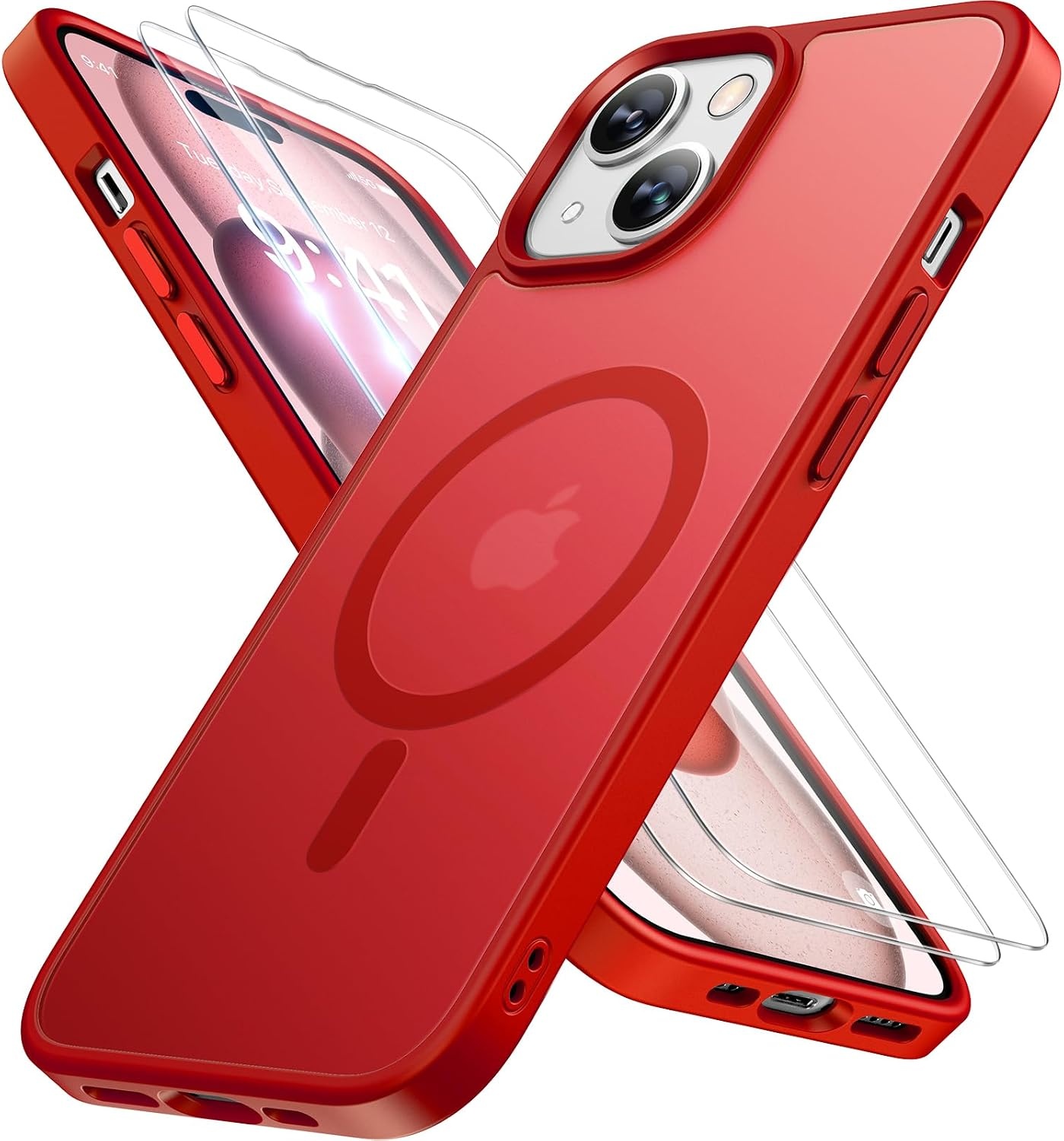image:imageMiracase for iPhone 16 Pro Matte Series Case Magnetic OrangeRed