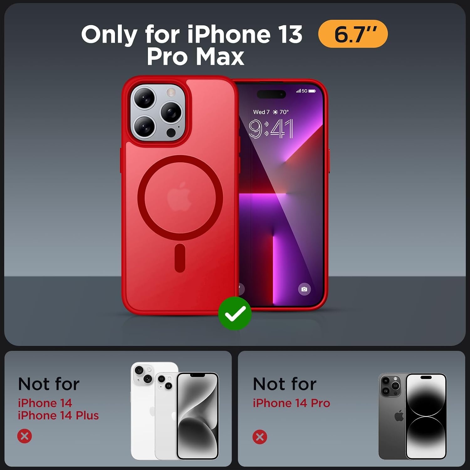 image:imageMiracase for iPhone 16 Pro Matte Series Case Magnetic OrangeRed