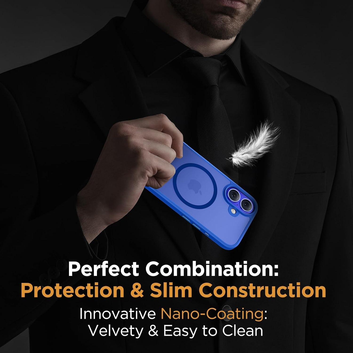 image:imageMiracase for iPhone 16 Pro Matte Series Case Magnetic OrangeSea Blue