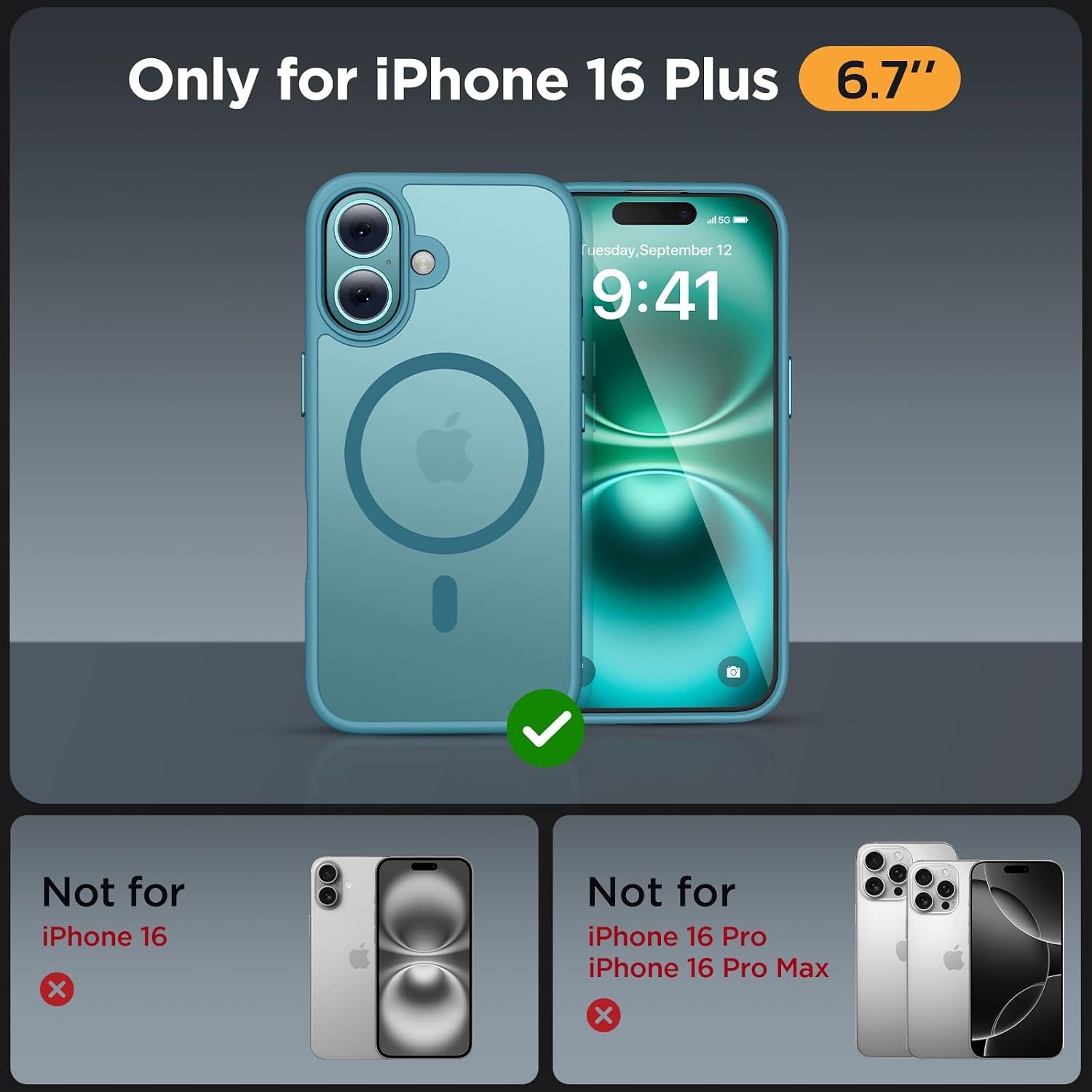 image:imageMiracase for iPhone 16 Pro Matte Series Case Magnetic OrangeTeal