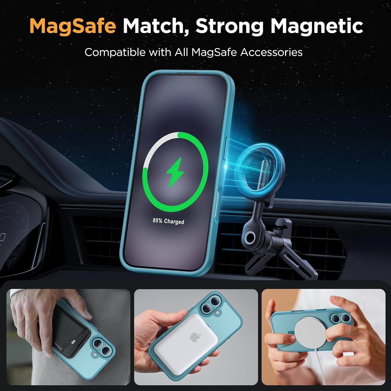 image:imageMiracase for iPhone 16 Pro Matte Series Case Magnetic OrangeTeal
