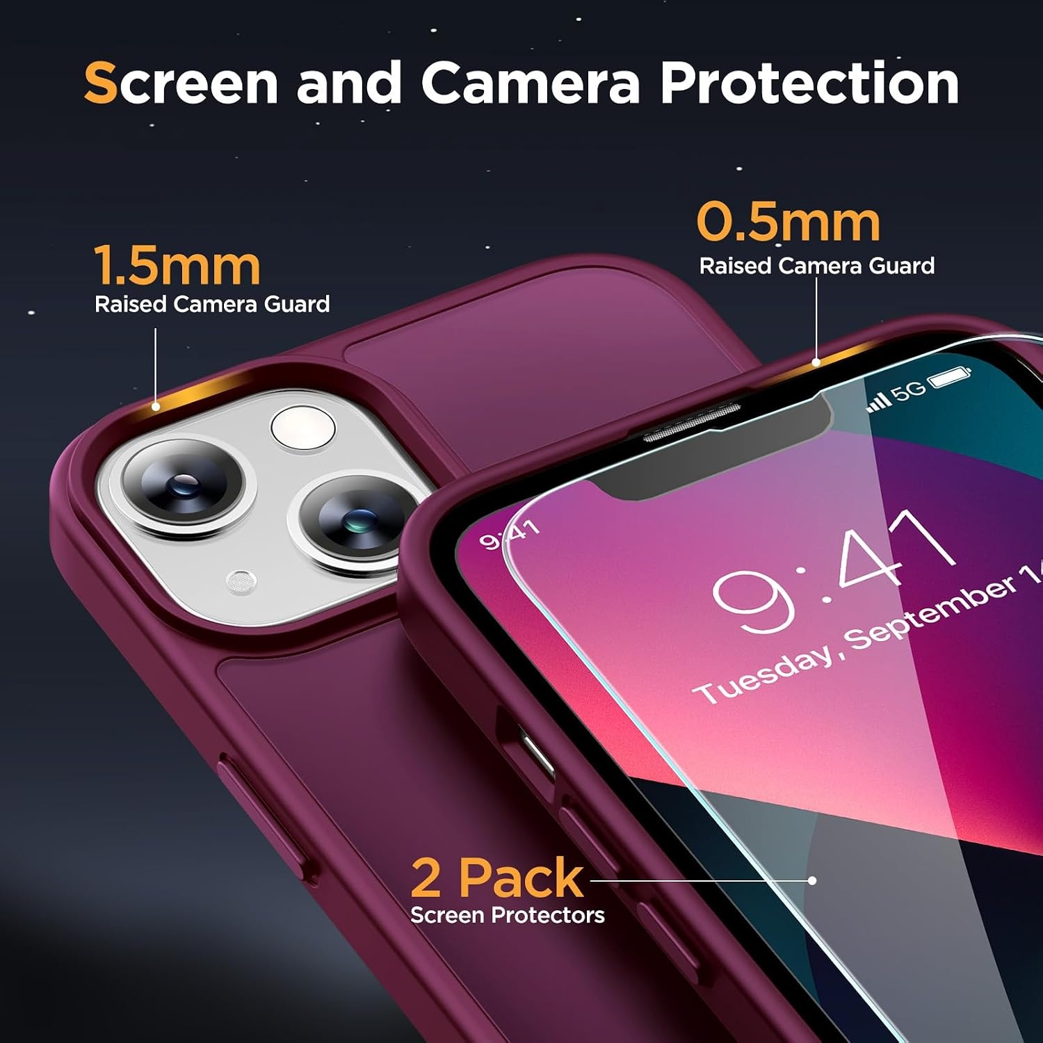 image:imageMiracase for iPhone 16 Pro Matte Series Case Magnetic OrangeWine Red