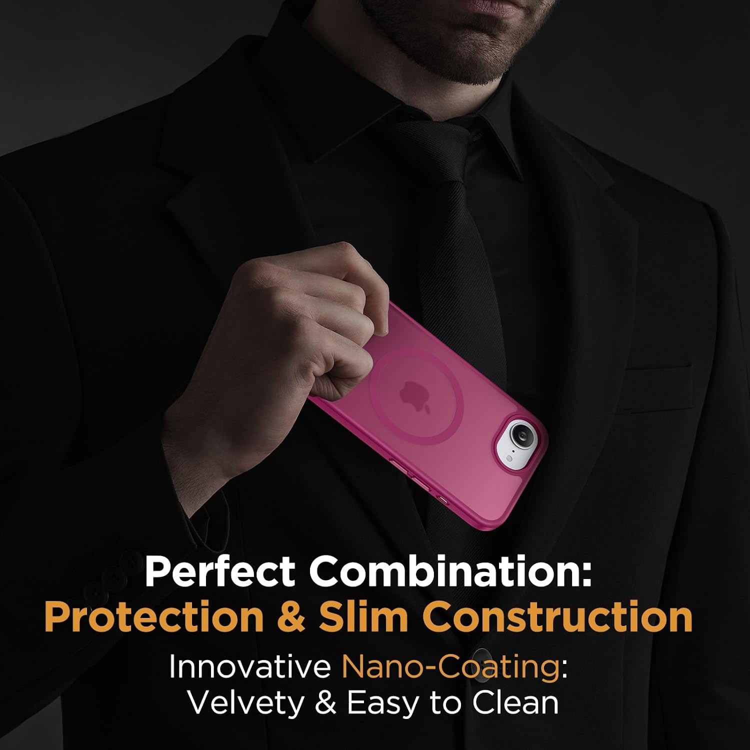image:imageMiracase for iPhone 16 Pro Matte Series Case Magnetic OrangeWine Red