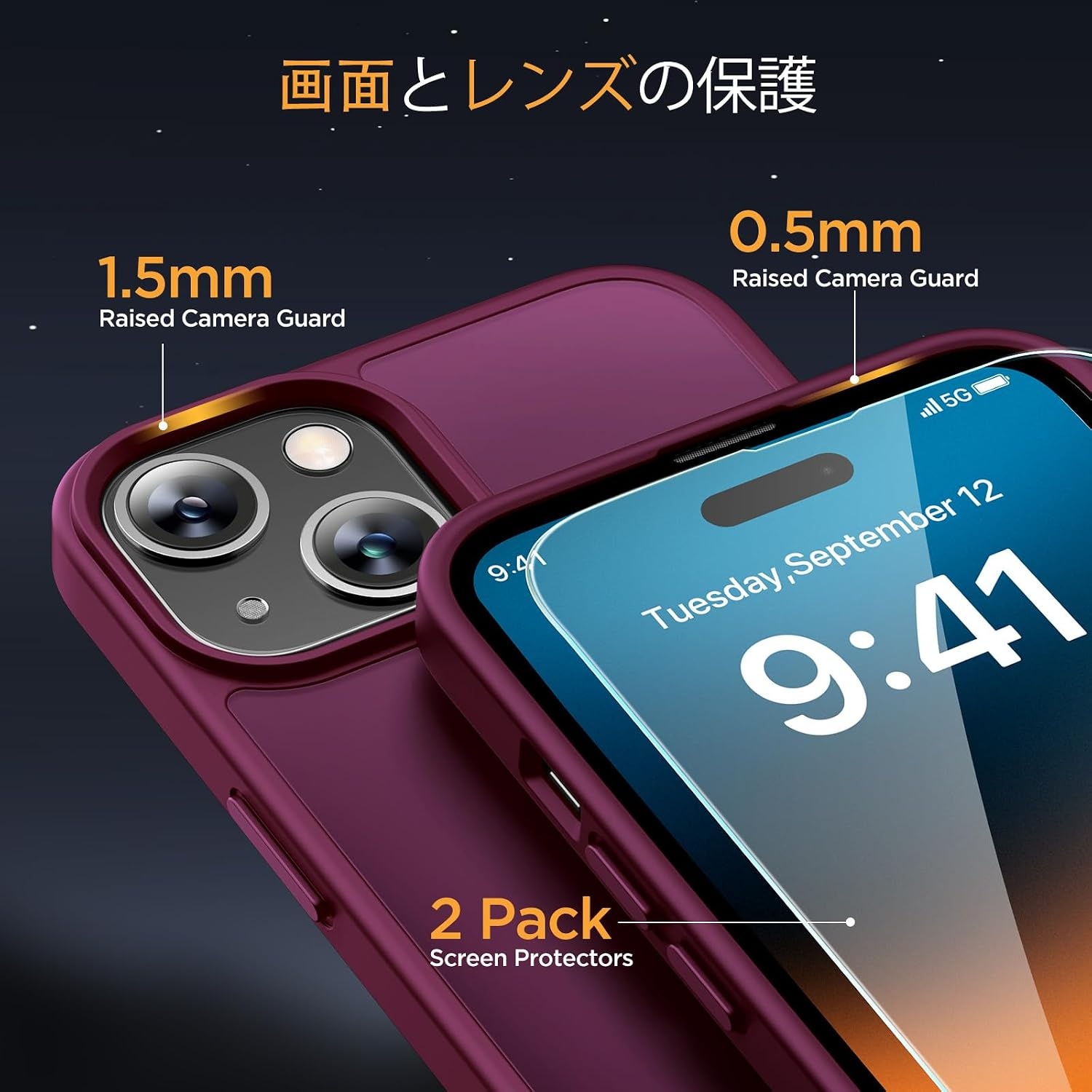 image:imageMiracase for iPhone 16 Pro Matte Series Case Magnetic OrangeWine Red