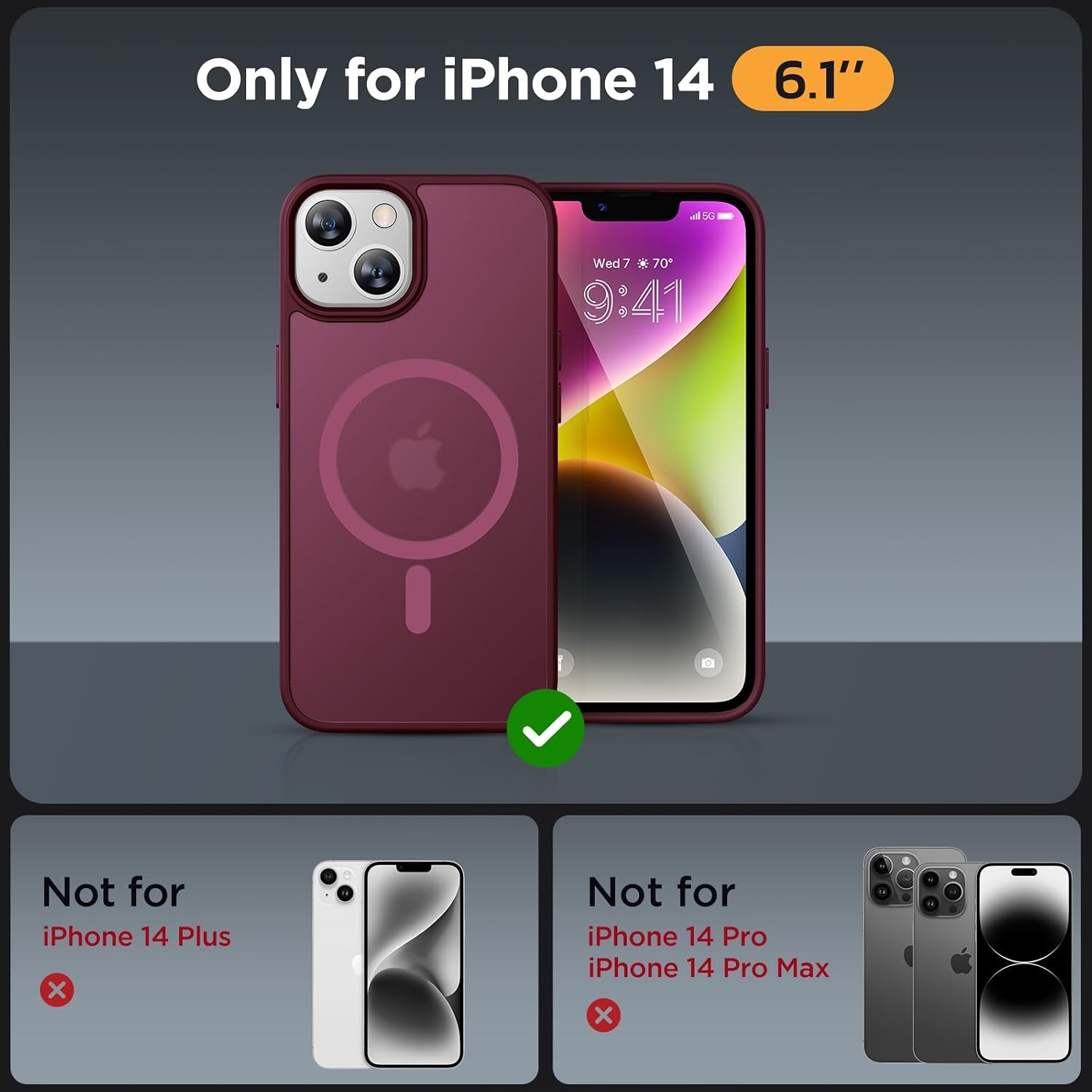 image:imageMiracase for iPhone 16 Pro Matte Series Case Magnetic OrangeWine Red