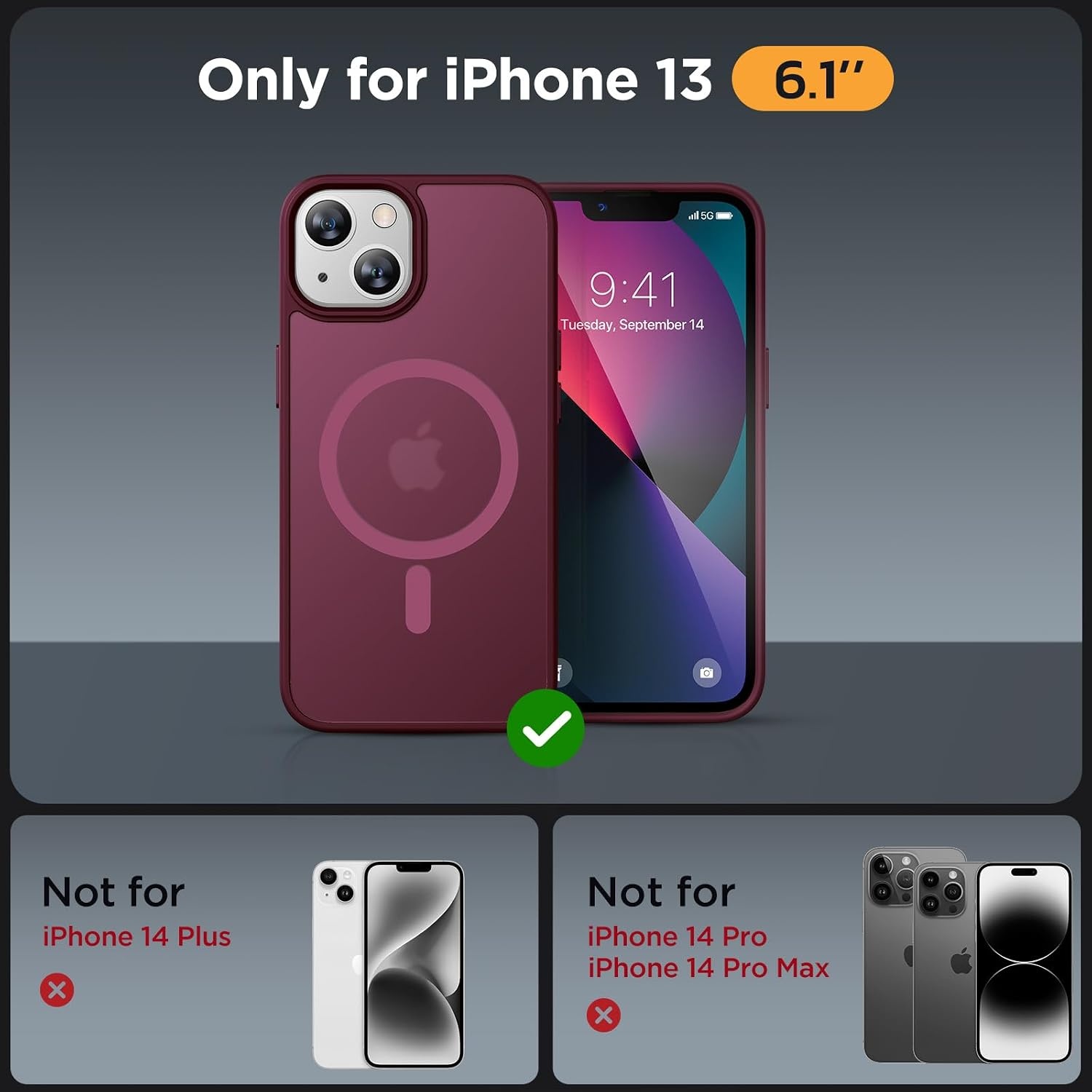 image:imageMiracase for iPhone 16 Pro Matte Series Case Magnetic OrangeWine Red