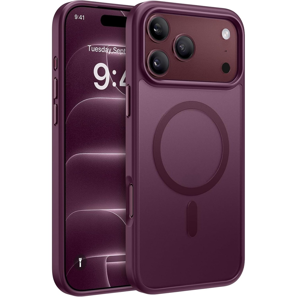 image:imageMiracase for iPhone 16 Pro Matte Series Case Magnetic OrangeBurgundy