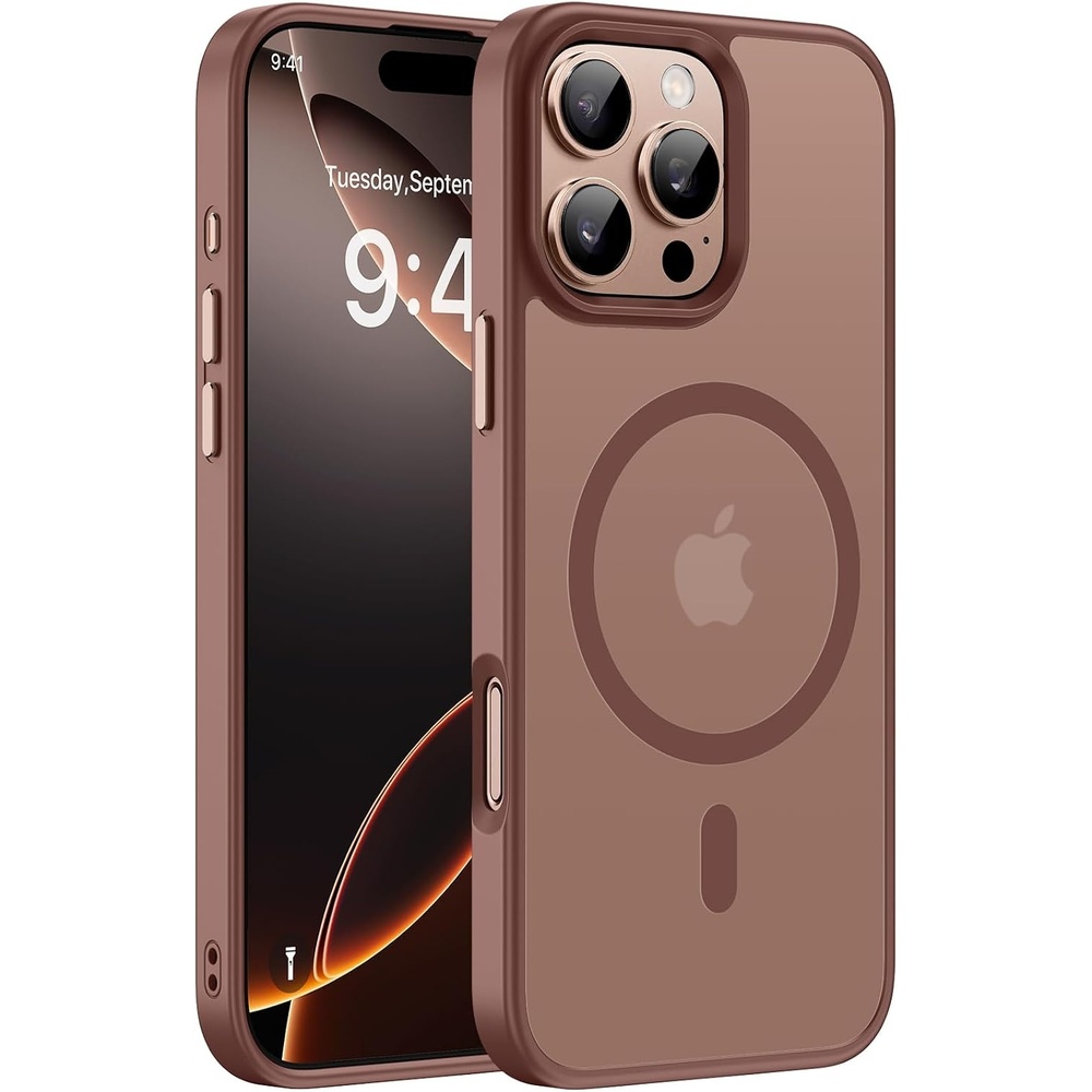 image:imageMiracase for iPhone 16 Pro Matte Series Case Magnetic OrangeChampagne