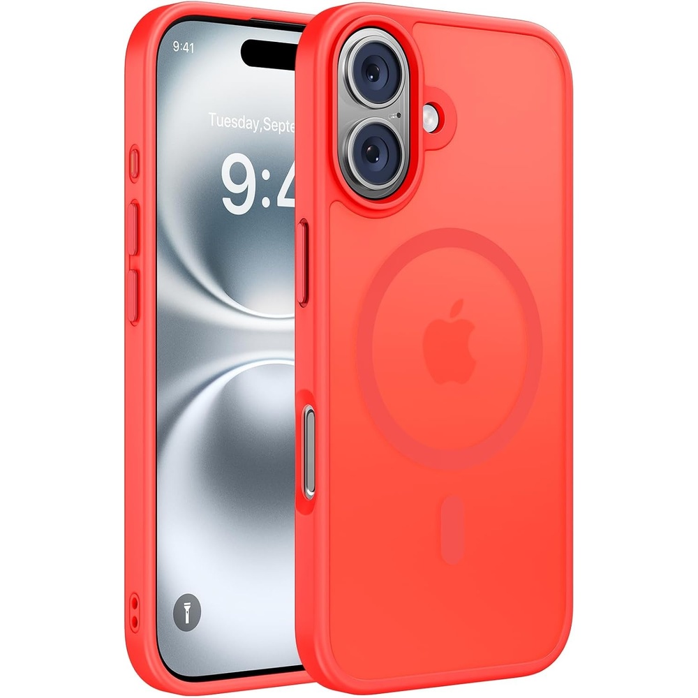 image:imageMiracase for iPhone 16 Pro Matte Series Case Magnetic OrangeCoral Red