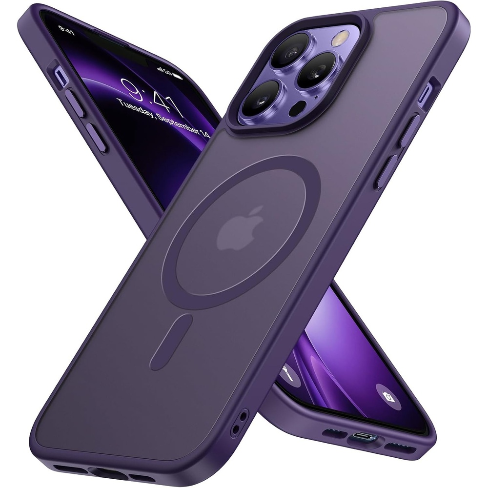 image:imageMiracase for iPhone 16 Pro Matte Series Case Magnetic OrangeDark Purple