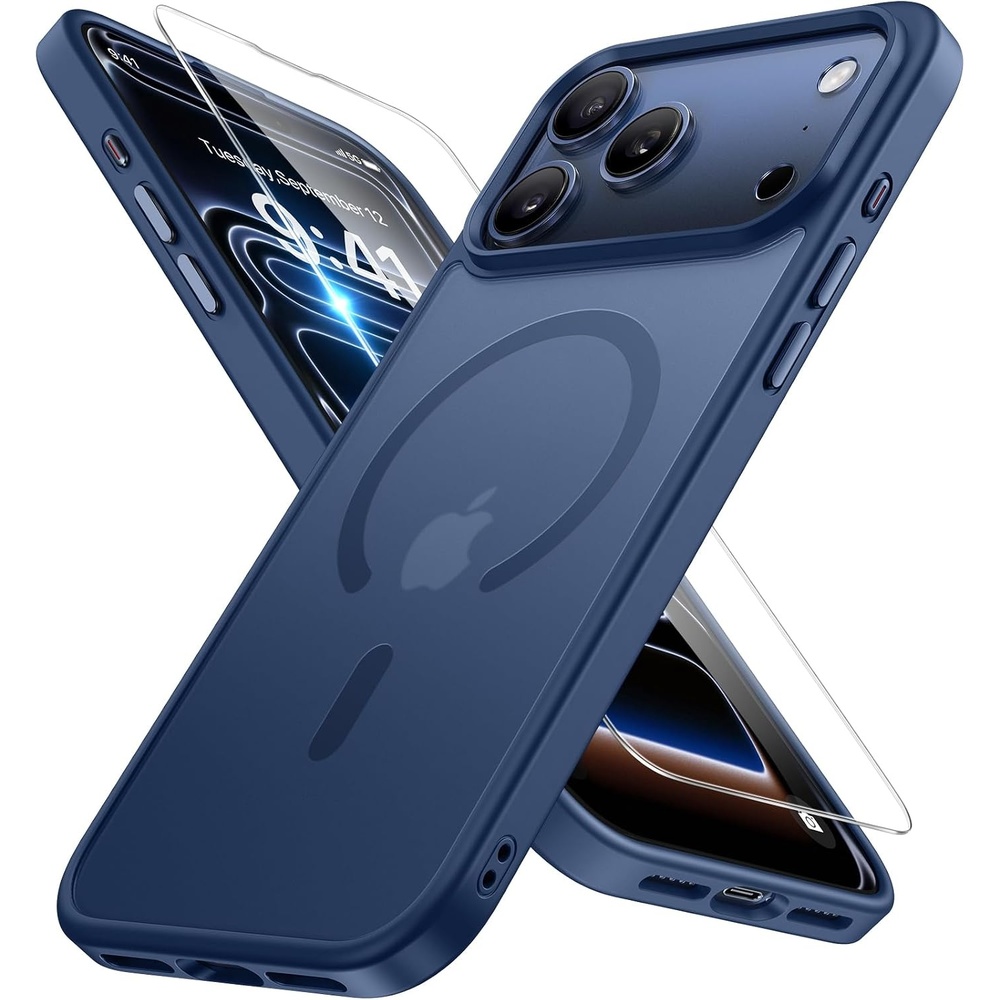 image:imageMiracase for iPhone 16 Pro Matte Series Case Magnetic OrangeGlass Blue
