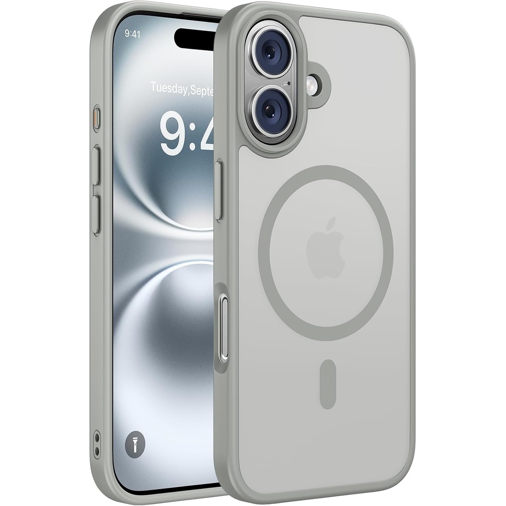 image:imageMiracase for iPhone 16 Pro Matte Series Case Magnetic OrangeGrey