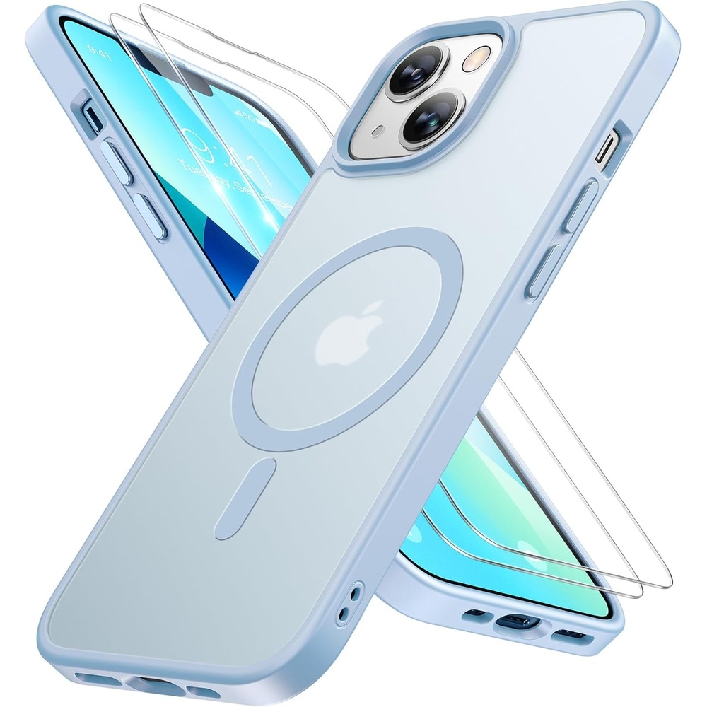 image:imageMiracase for iPhone 16 Pro Matte Series Case Magnetic OrangeLight Blue