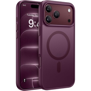 Miracase for iPhone 16 Pro Matte Series Case, Magnetic, Orange(Burgundy)
