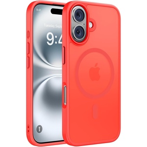 Miracase for iPhone 16 Pro Matte Series Case, Magnetic, Orange(Coral Red)